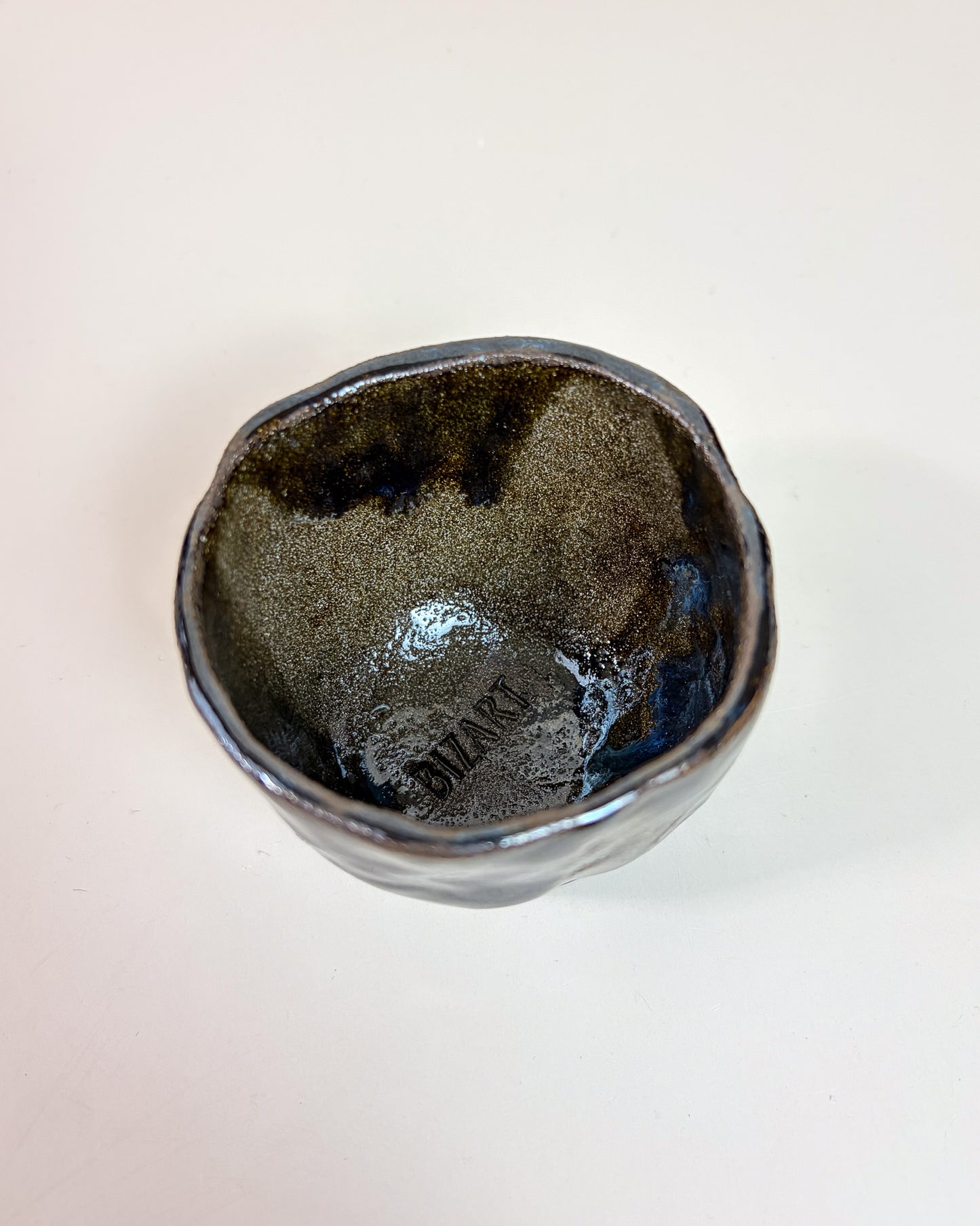 Conjunto Copos Café Expresso Cerâmica Artesanal MARBLE Dark