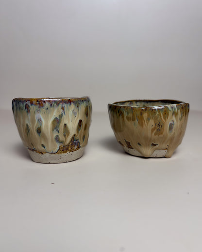Conjunto 2 Copos Café Expresso Cerâmica Artesanal VANILLA