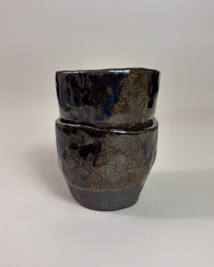 Conjunto Copos Café Expresso Cerâmica Artesanal MARBLE Dark