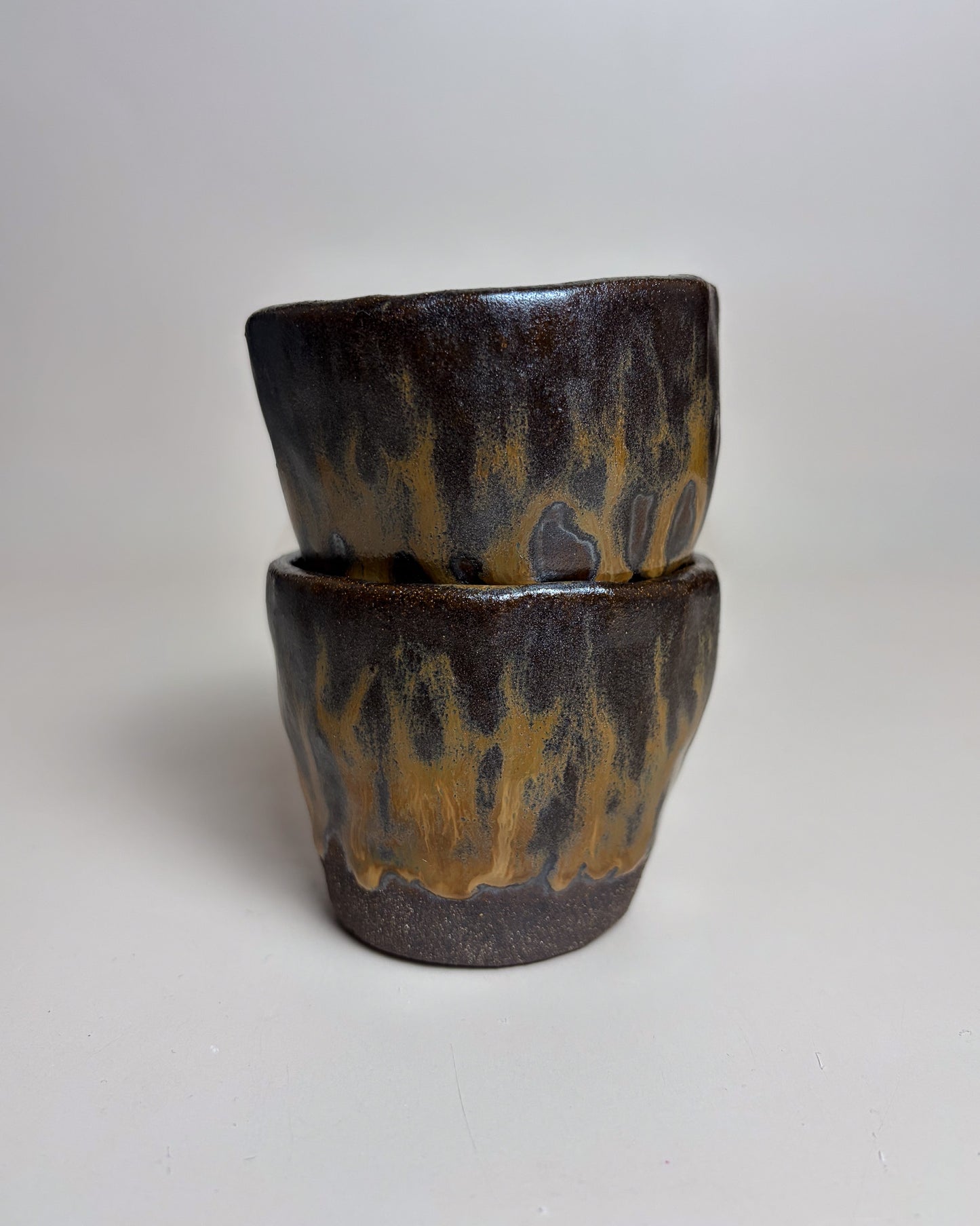Conjunto Copos Café Cerâmica Artesanal CARAMEL
