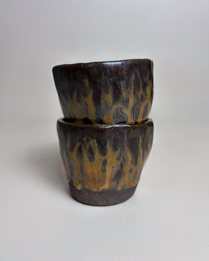 Conjunto Copos Café Cerâmica Artesanal CARAMEL