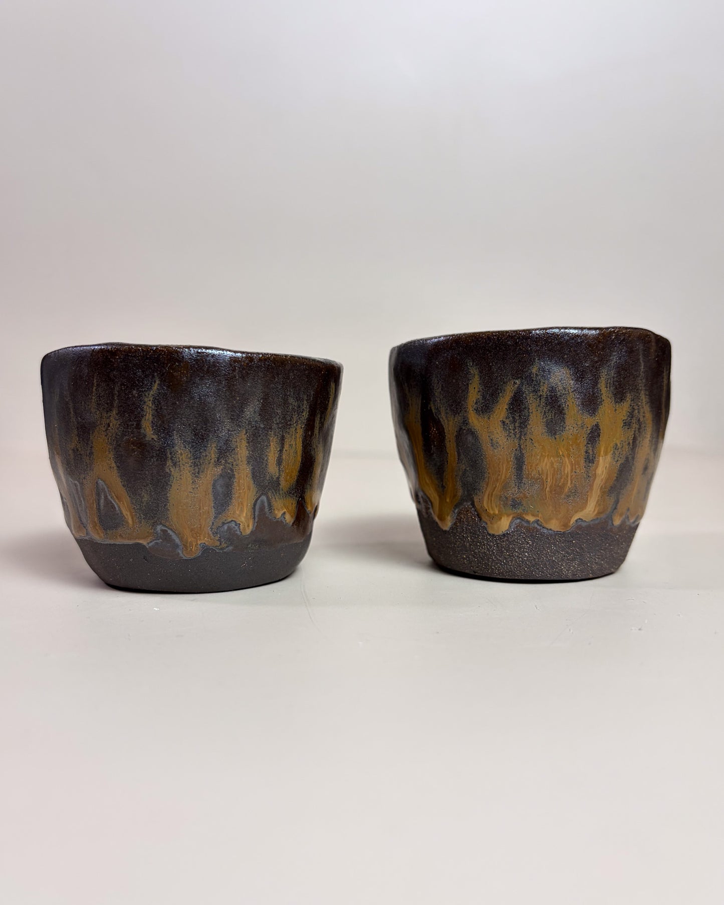 Conjunto Copos Café Cerâmica Artesanal CARAMEL
