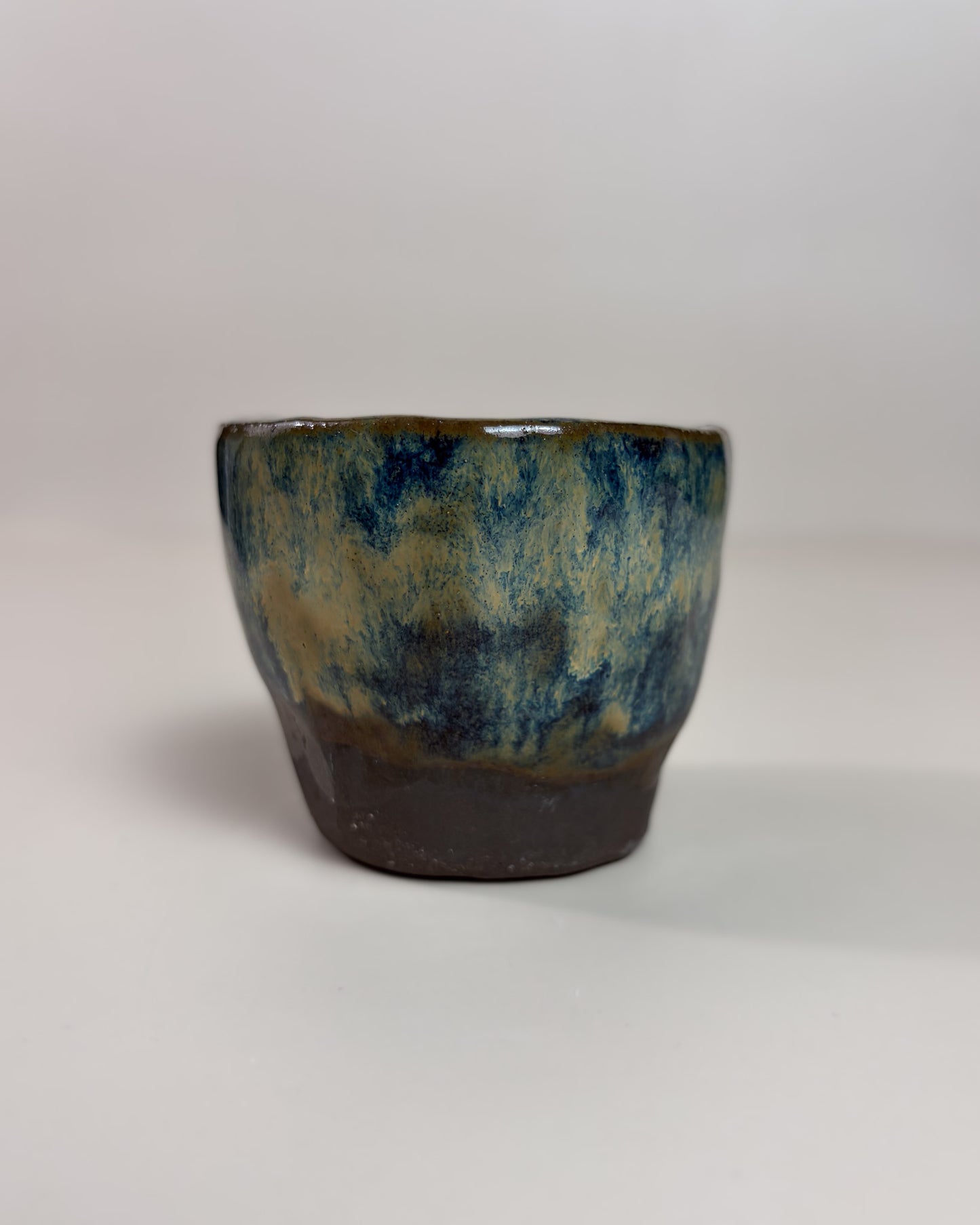 Conjunto Copos Café Expresso Cerâmica Artesanal WAVES Dark