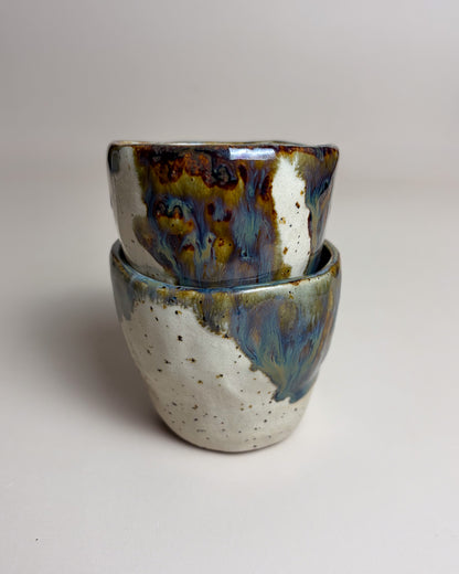 Conjunto Copos Café Cerâmica Artesanal MARBLE Light
