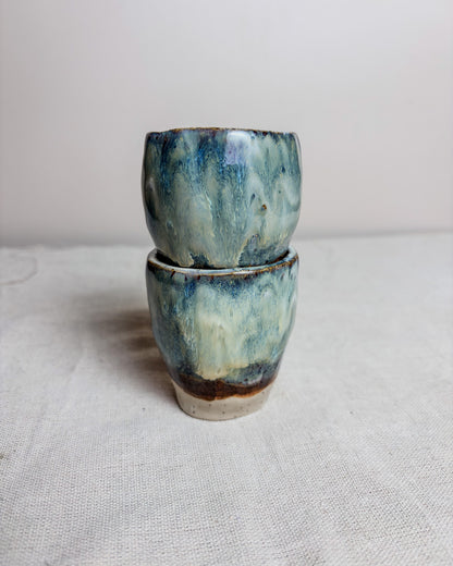 Conjunto Copos Café Expresso Cerâmica Artesanal WAVES