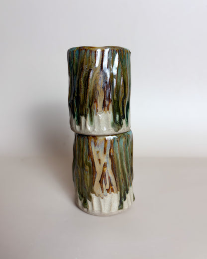 Conjunto Copos Café Texturados Cerâmica Artesanal FOREST