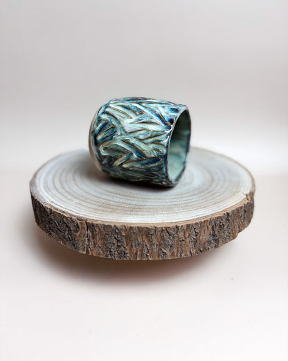 Conjunto 2 Copos Texturados Cerâmica Artesanal WAVES