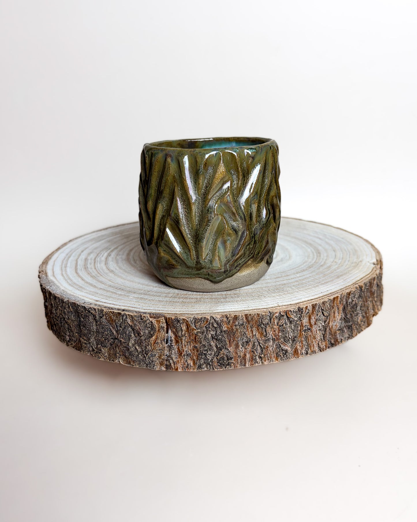 Conjunto 2 Copos Texturados Cerâmica Artesanal MUSGO