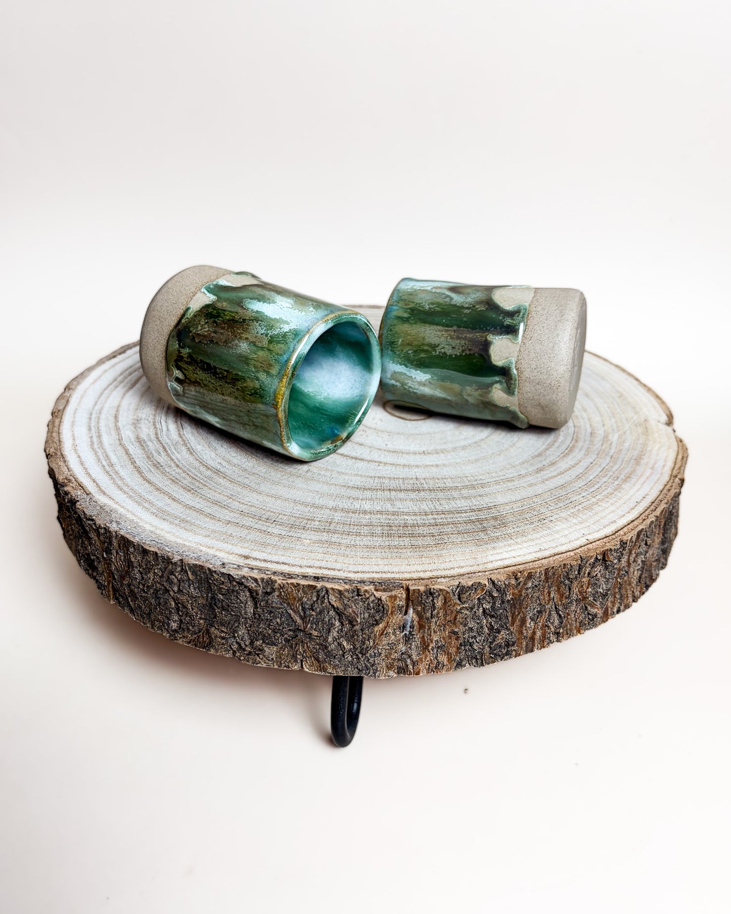 Conjunto 2 Copos Café Cerâmica Artesanal NORTHERN LIGHTS