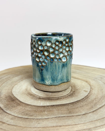 Conjunto 2 Copos Café Texturados Cerâmica Artesanal WAVES