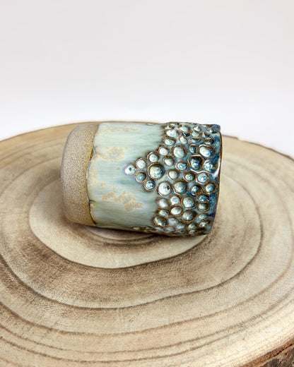 Conjunto 2 Copos Café Texturados Cerâmica Artesanal WAVES