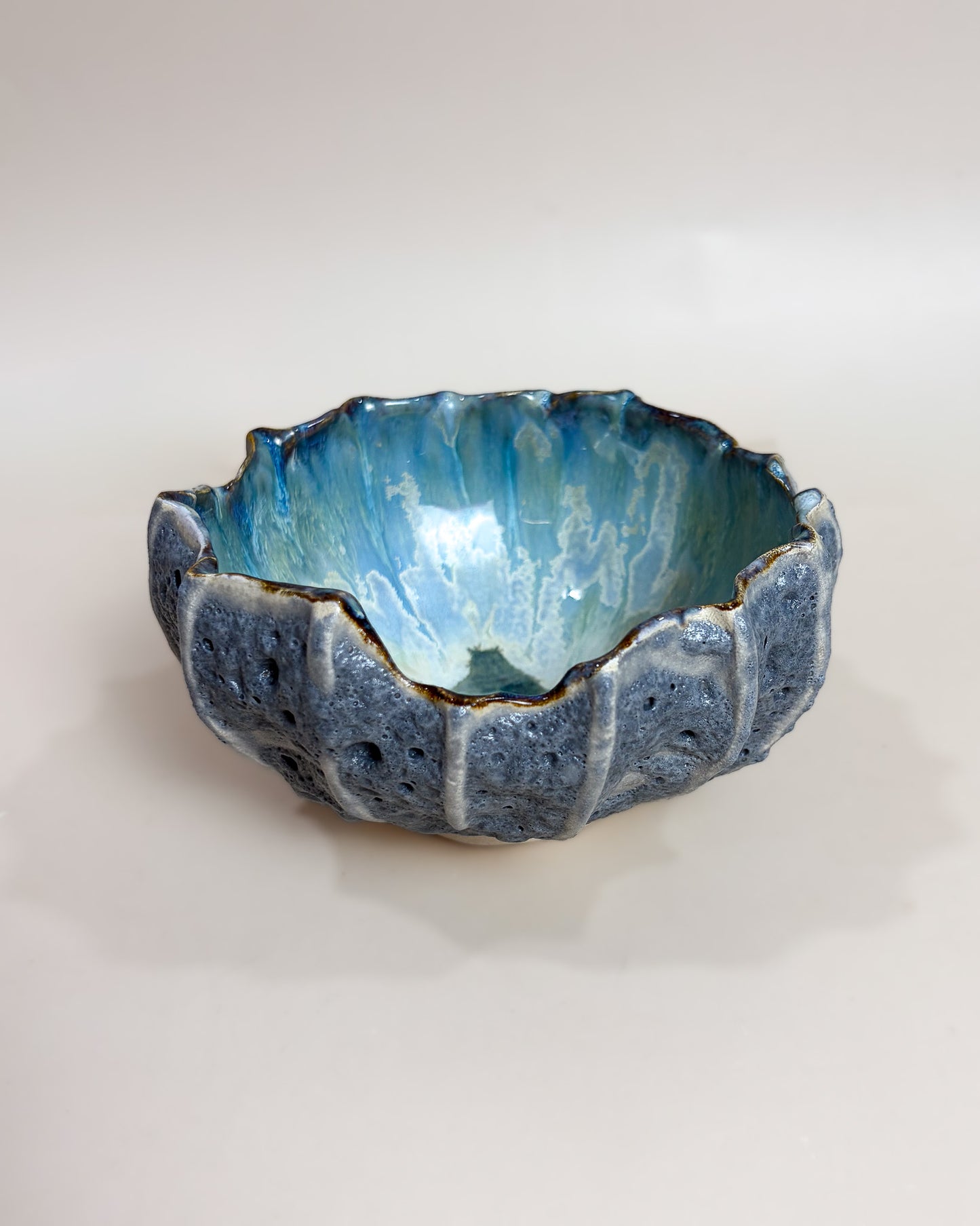 Taça de Sobremesa Cerâmica Artesanal LAPA Ocean Cinza