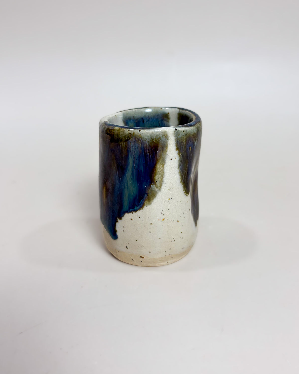 Set of 2 Espresso Cups Handmade Ceramic MARBLE Light